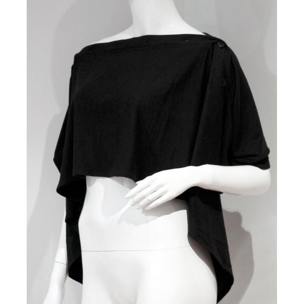 POLECI Dark Brown TERRY Sweatshirt JACKET Removable Hem Asymmetric SHIRT Top M